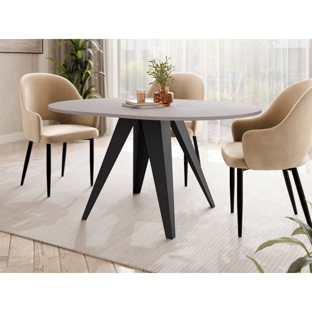 Τραπέζι Gerda 100 Επεκτεινόμενο-Cashmere - Μαύρο 100x100x76