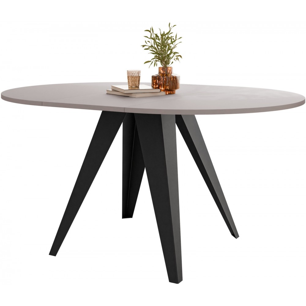 Τραπέζι Gerda 100 Επεκτεινόμενο-Cashmere - Μαύρο 100x100x76