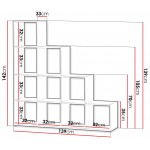 Βιβλιοθήκη Trio Plus-Λευκό 139x33x142