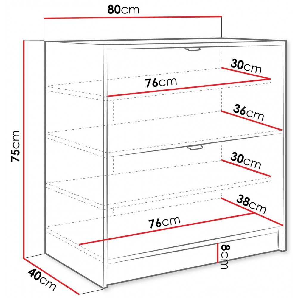 Παπουτσοθήκη Tireno 2K-Μπεζ 80x40x75