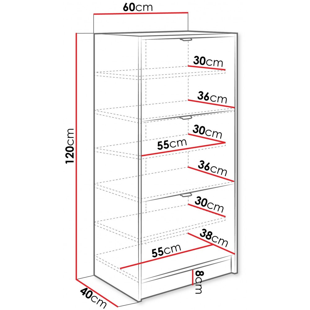 Παπουτσοθήκη Tireno 3K-Μπεζ 60x40x120