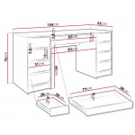 Γραφείο Ada-Φυσικό Σκούρο 154x55x76