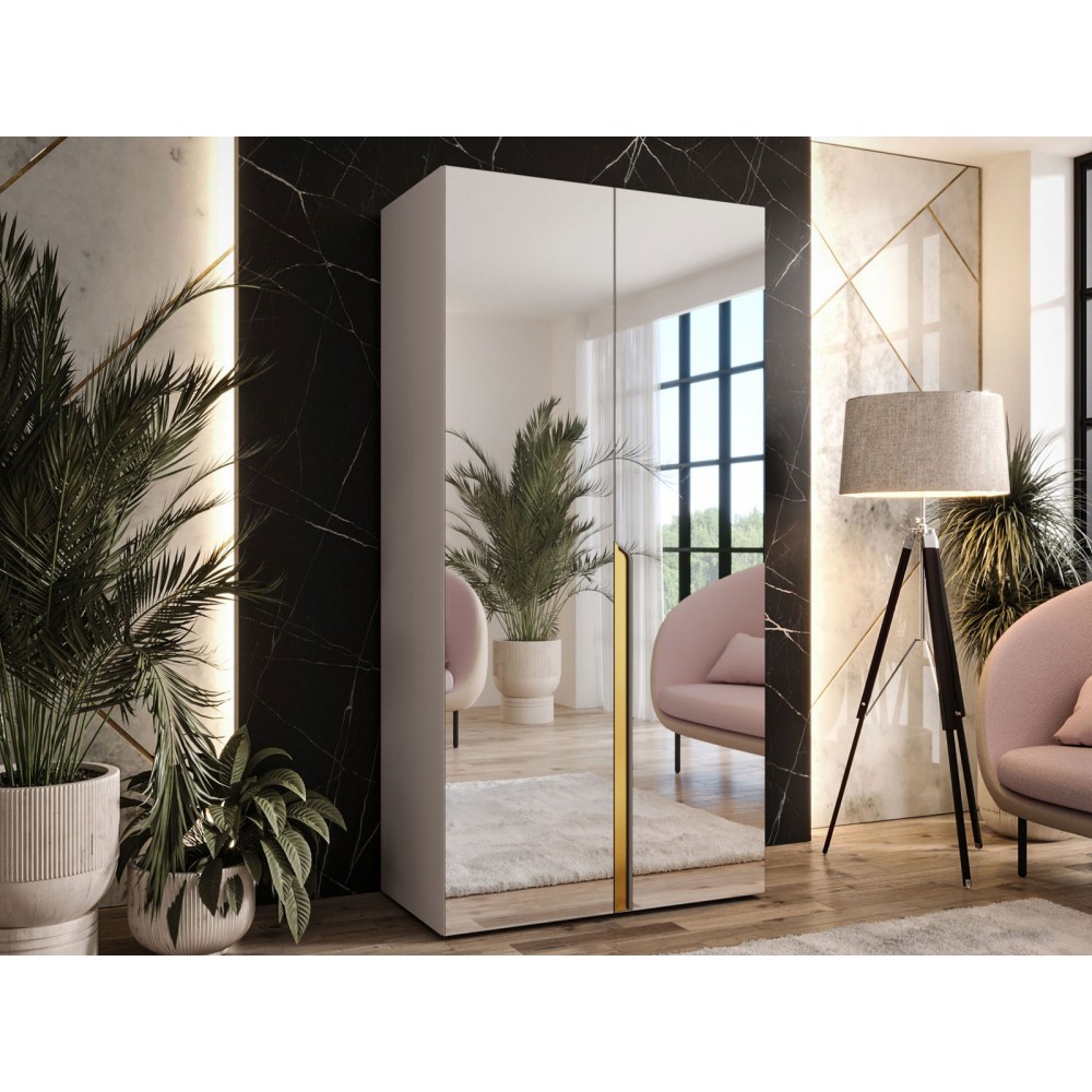 Ντουλάπα Mila II-Γκρεζ - Χρυσό-Μήκος: 100εκ