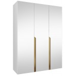 Ντουλάπα Mila II-Λευκό - Χρυσό-Μήκος: 150εκ