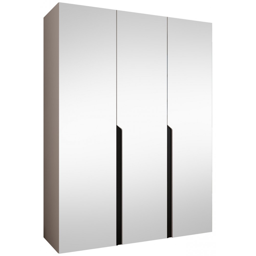 Ντουλάπα Mila II-Γκρεζ - Μαύρο-Μήκος: 150εκ 150x52x202