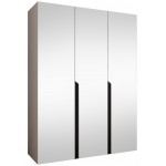 Ντουλάπα Mila II-Γκρεζ - Μαύρο-Μήκος: 150εκ 150x52x202