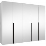Ντουλάπα Mila II-Λευκό - Μαύρο-Μήκος: 250εκ 250x52x202