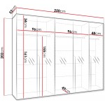 Ντουλάπα Mila II Πεντάφυλλη-Λευκό - Χρυσό