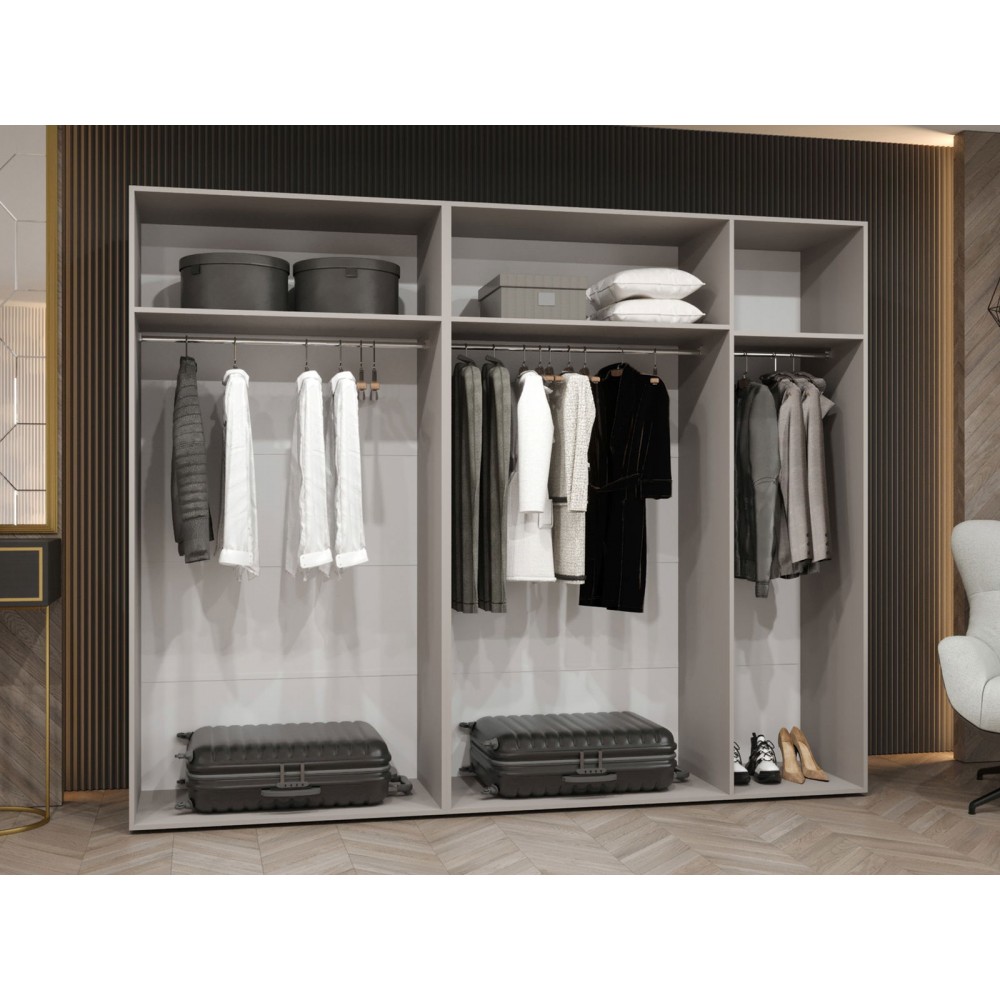 Ντουλάπα Mila II Πεντάφυλλη-Λευκό - Χρυσό