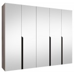 Ντουλάπα Mila II-Γκρεζ - Μαύρο-Μήκος: 250εκ 250x52x202