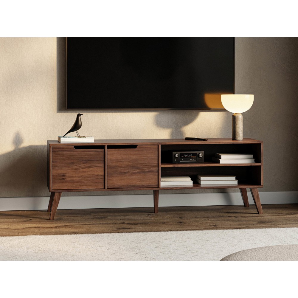 Έπιπλο Τηλεόρασης Nordelo Mini-Φυσικό Σκούρο 160x40x55