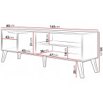Έπιπλο Τηλεόρασης Nordelo Mini-Φυσικό Σκούρο 160x40x55