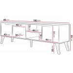 Έπιπλο Τηλεόρασης Nordelo-Φυσικό Σκούρο 180x40x55