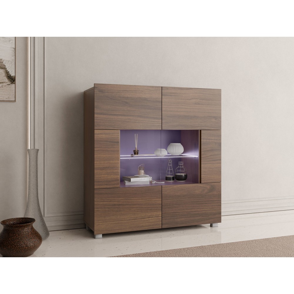 Μπουφές Calabrini-Φυσικό Σκούρο 100x35x107