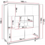 Μπουφές Calabrini-Φυσικό Σκούρο 100x35x107