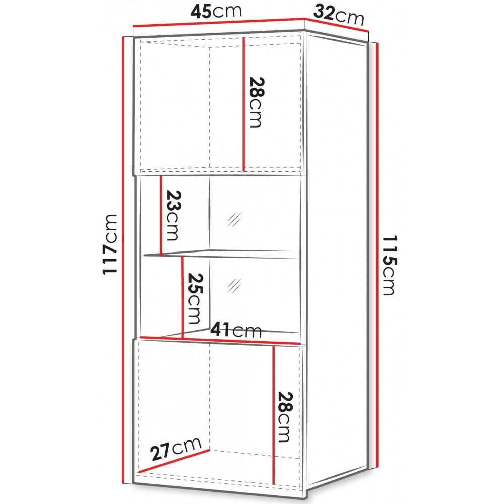 Βιτρίνα Calabrini κρεμαστή -Φυσικό Σκούρο