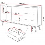 Μπουφές Lante-Μαύρο 164x38x82