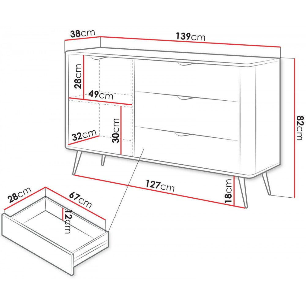 Μπουφές Lante Mini-Μπεζ