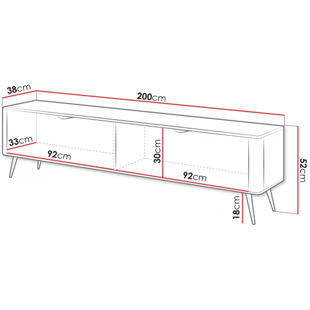 Έπιπλο Τηλεόρασης Lante-Μπεζ 200x38x56