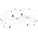 Γωνιακός Καναπές Rivora-Δεξιά 273x99x62
