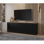 Έπιπλο τηλεόρασης Domus II-Μαύρο - Φυσικό 200x35x68