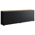 Έπιπλο τηλεόρασης Domus II-Μαύρο - Φυσικό 200x35x68