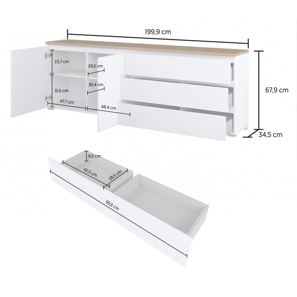 Έπιπλο τηλεόρασης Domus II-Λευκό