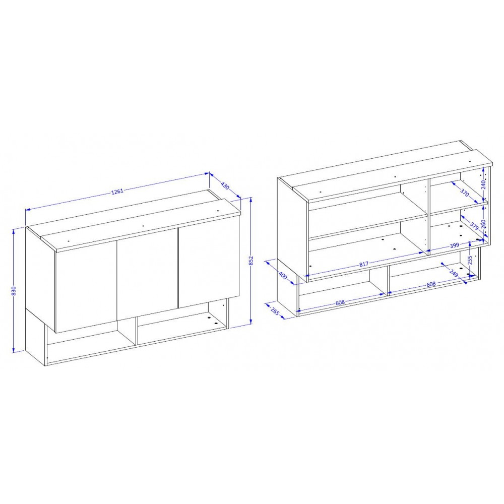 Ντουλάπι Κρεμαστό Raton II-Φυσικό – Μέντα