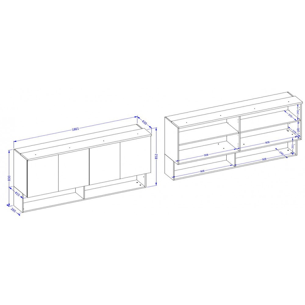 Ντουλάπι Κρεμαστό Raton IV-Φυσικό – Μέντα