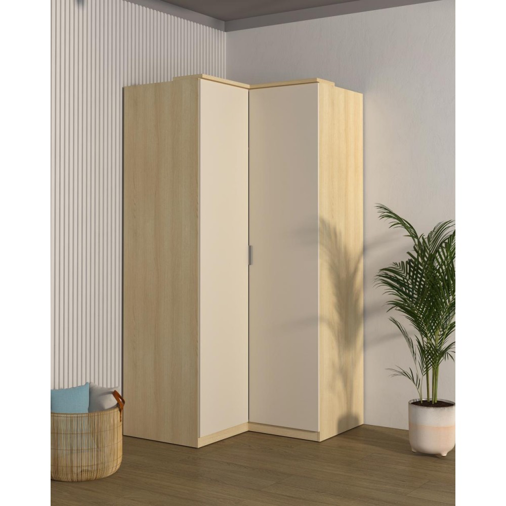 Γωνιακή ντουλάπα Raton-Φυσικό – Μπεζ