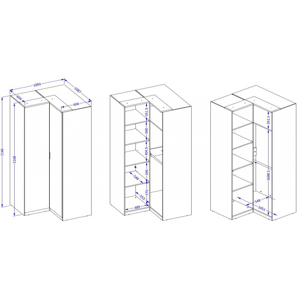 Γωνιακή ντουλάπα Raton-Φυσικό – Μπεζ