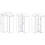 Γωνιακή ντουλάπα Raton-Φυσικό – Μπεζ