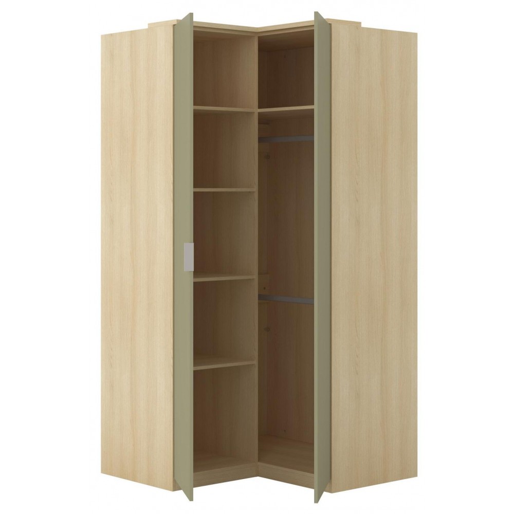 Γωνιακή ντουλάπα Raton-Φυσικό – Μέντα