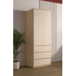 Ντουλάπα Raton δίφυλλη-Φυσικό – Μπεζ