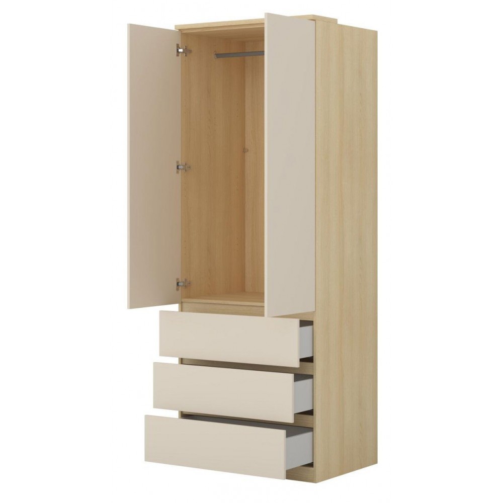 Ντουλάπα Raton δίφυλλη-Φυσικό – Μπεζ