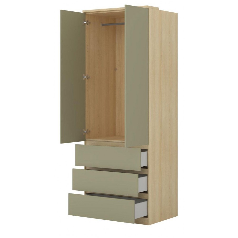 Ντουλάπα Raton δίφυλλη-Φυσικό – Μέντα