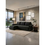 Γωνιακός Καναπές Olidow-Μαύρο 230x149x87