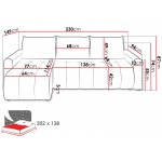 Γωνιακός Καναπές Olidow-Μπεζ 230x149x87