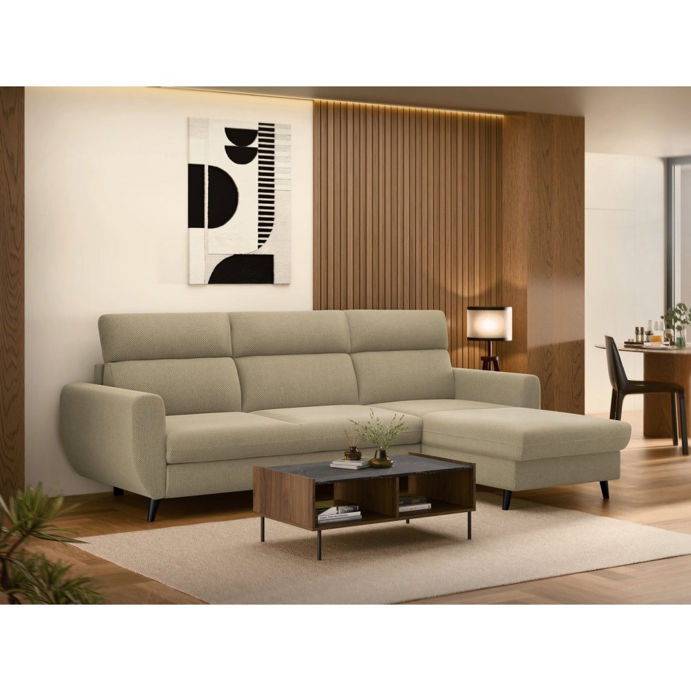 Γωνιακός Καναπές Torro Mini-Δεξιά-Μπεζ 258x168x100