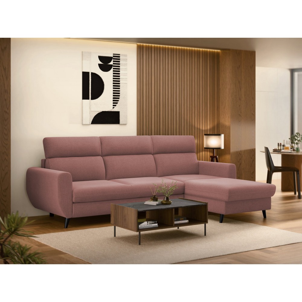Γωνιακός Καναπές Torro Mini-Δεξιά-Ροζ 258x168x100