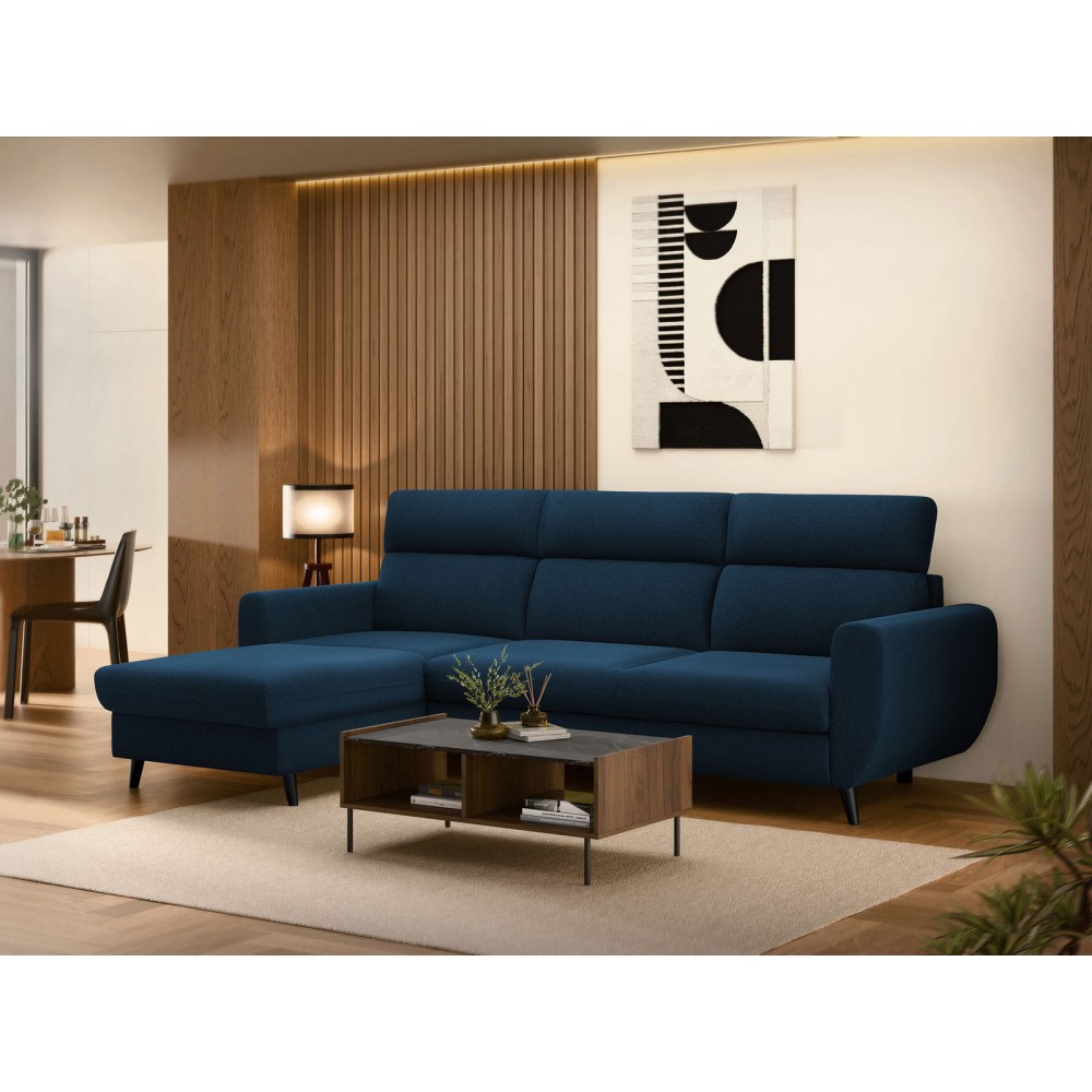 Γωνιακός Καναπές Torro Mini-Αριστερή-Μπλε Σκούρο