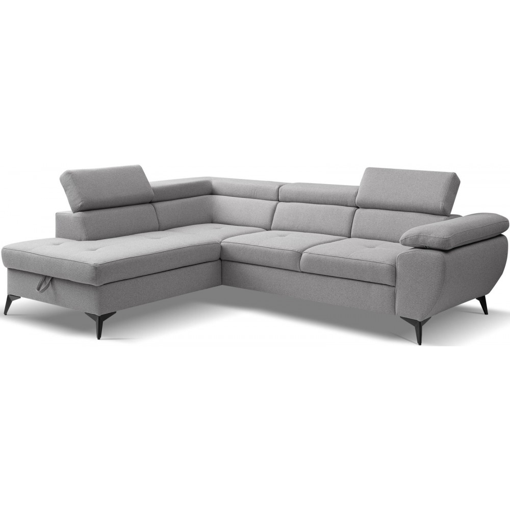 Γωνιακός Καναπές Fairo-Δεξιά-Γκρι 256x95x90