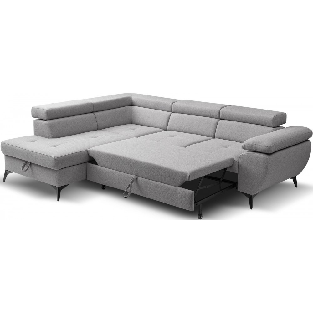 Γωνιακός Καναπές Fairo-Δεξιά-Γκρι 256x95x90