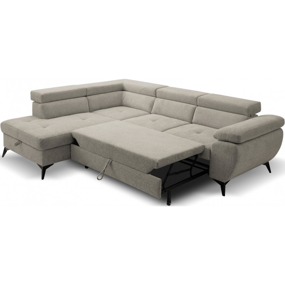 Γωνιακός Καναπές Fairo-Δεξιά-Μπεζ 256x95x90