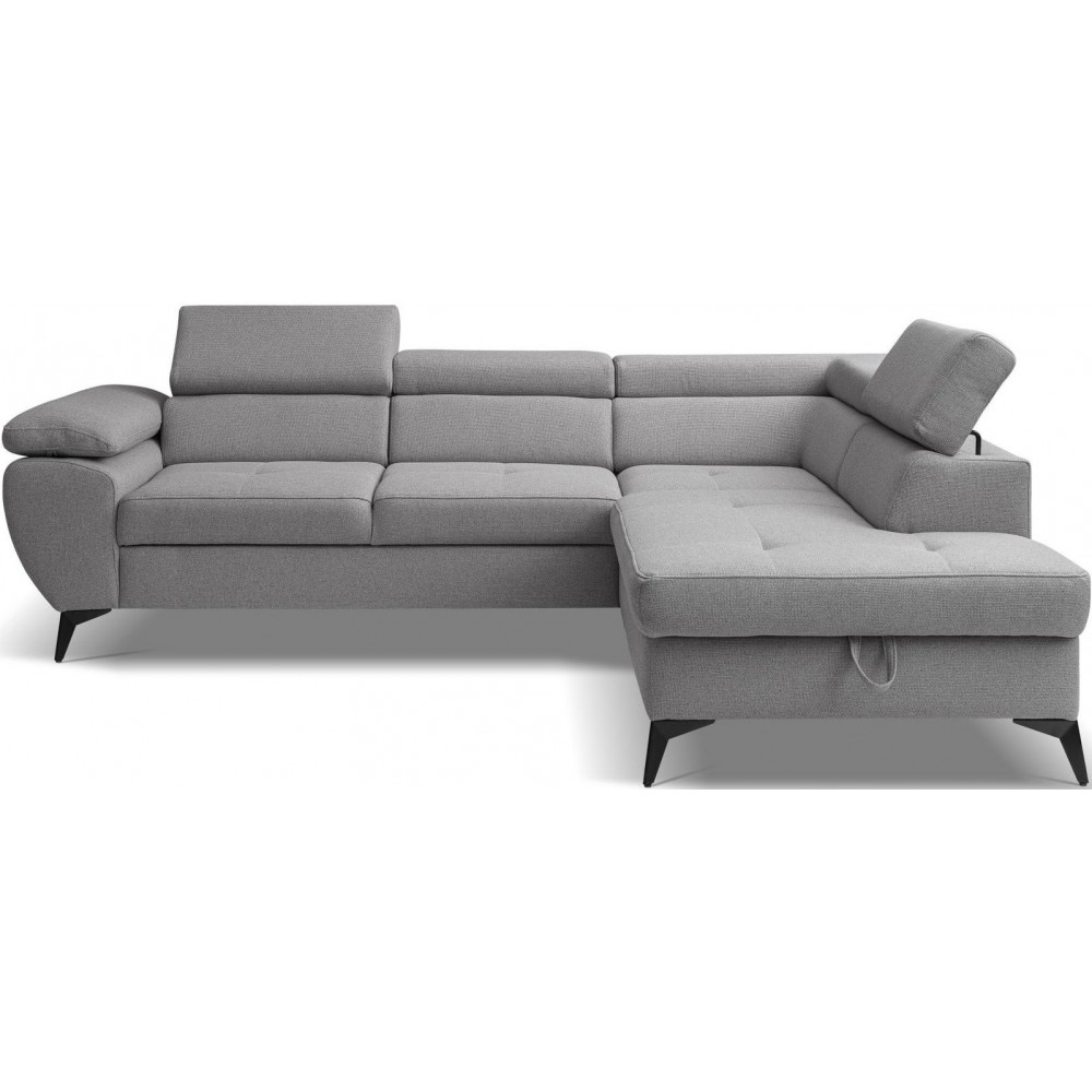 Γωνιακός Καναπές Fairo-Αριστερή-Γκρι 256x95x90