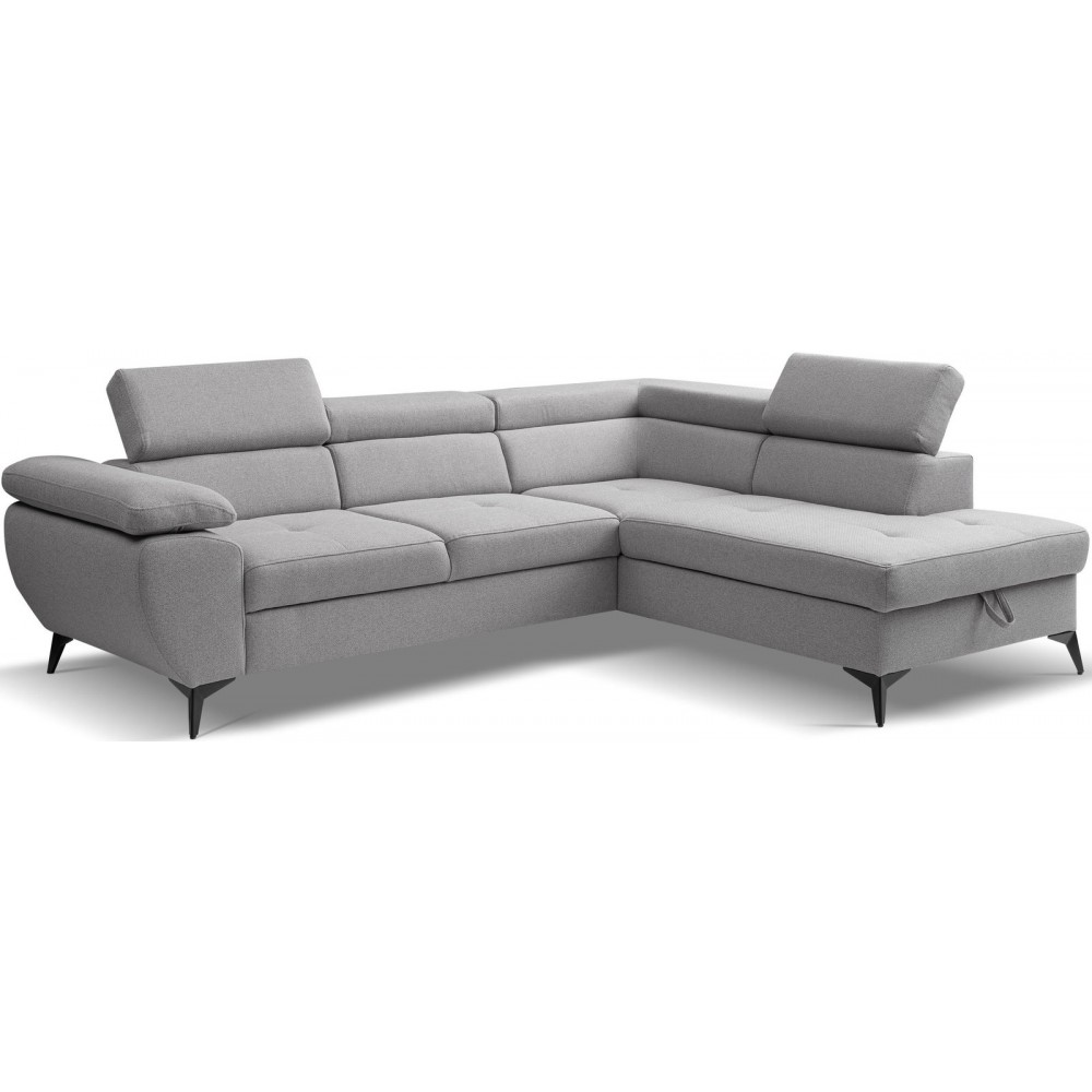 Γωνιακός Καναπές Fairo-Αριστερή-Γκρι 256x95x90