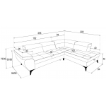Γωνιακός Καναπές Fairo-Αριστερή-Γκρι 256x95x90
