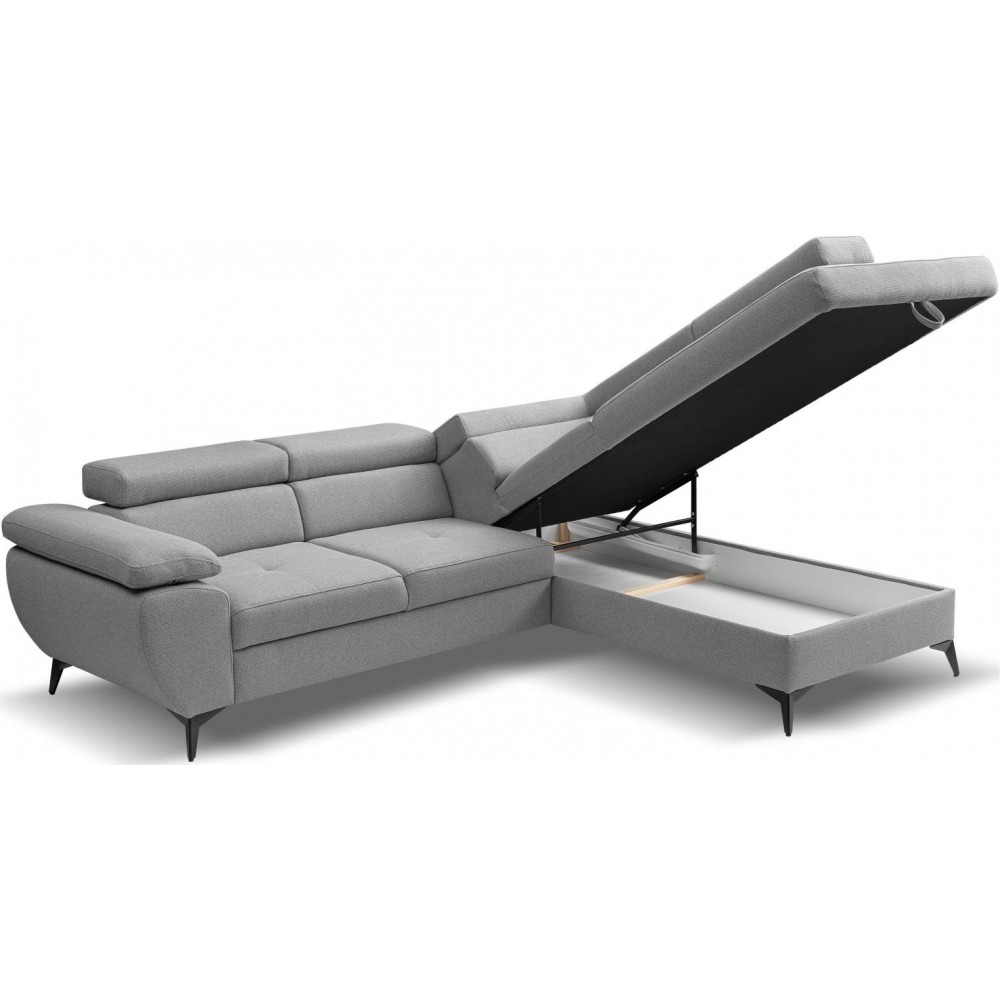 Γωνιακός Καναπές Fairo-Αριστερή-Γκρι 256x95x90