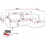 Γωνιακός Καναπές Marsala-Δεξιά-Γκρι Ανοιχτό 245x167x89