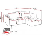 Γωνιακός Καναπές Marsala-Αριστερή-Εκρού